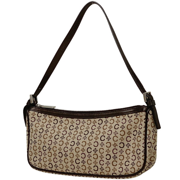 Celine C Macadam Pattern Canvas Shoulder Handbag Brown - Picture 1 of 6